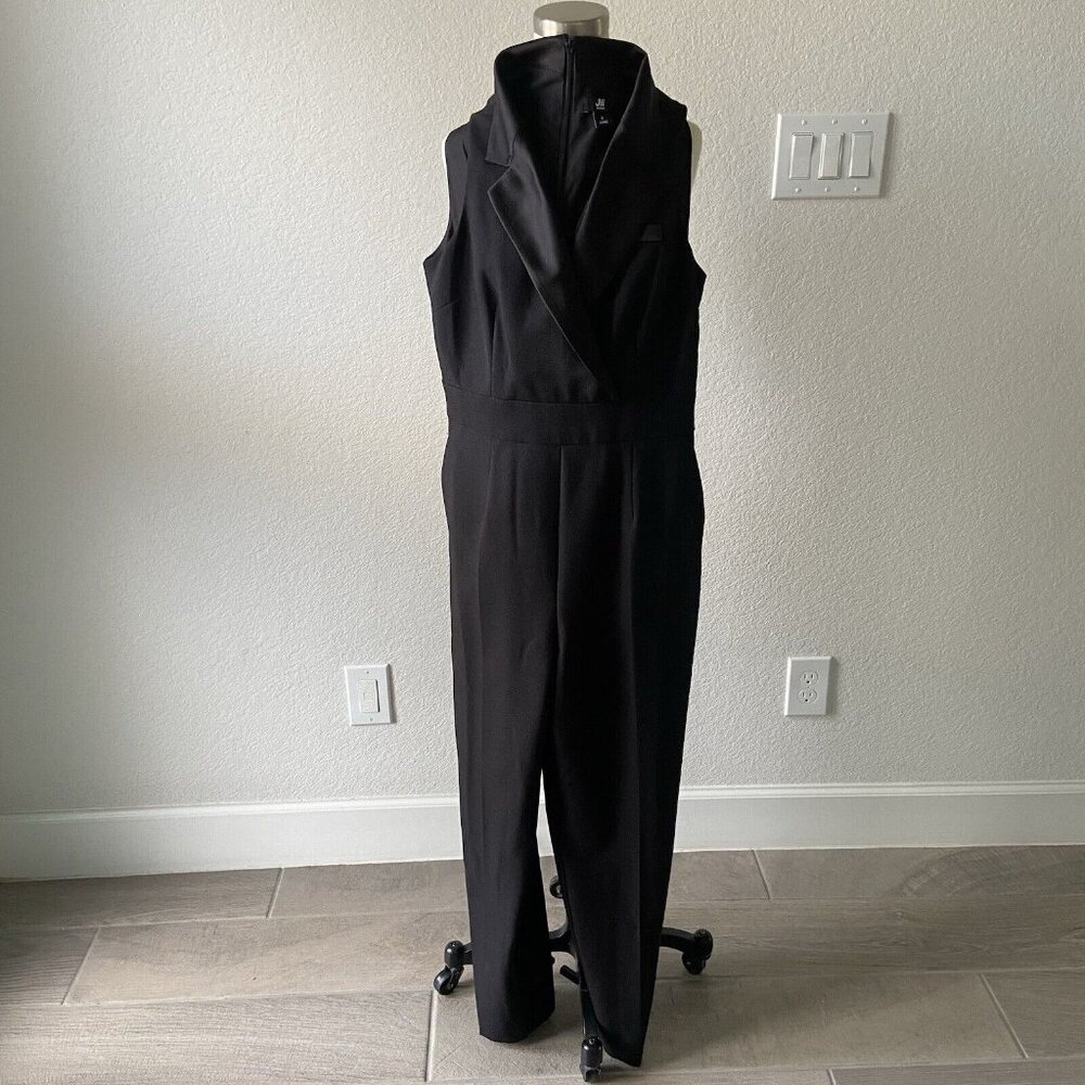 Jason Wu Kohls Black Tuxedo Sleeveless w/ Pockets Lined Jumpsuit Size 8